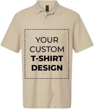Custom Personalized Adult Customized Cotton Pique Half Sleeve Golf Polo Neck Unisex T-Shirt with Photo Text Logo Name