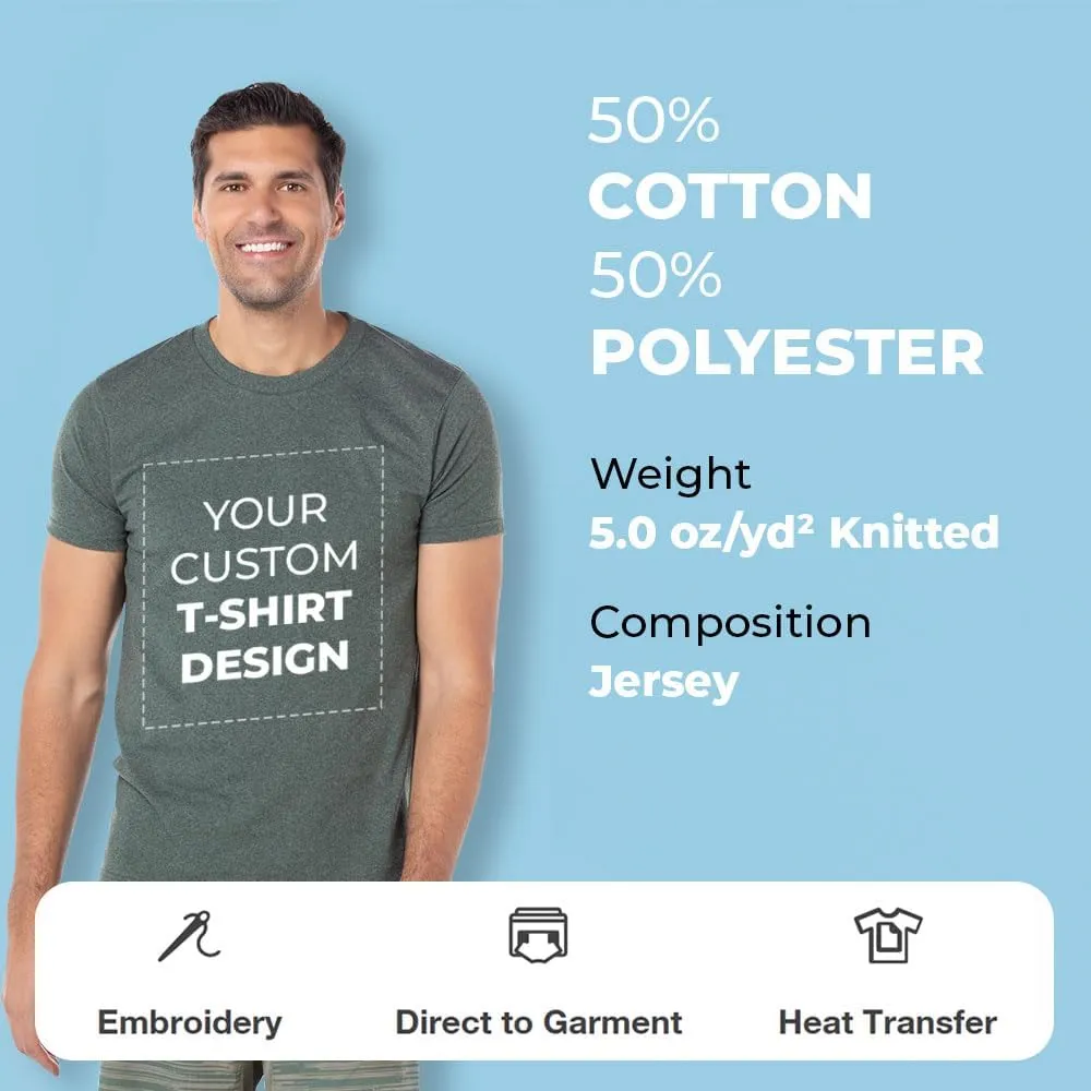 Custom Photo Adult T-Shirt Unisex Short Sleeve Crewneck Polycotton Personalized Customized Gift Shirt with Photo Image Text