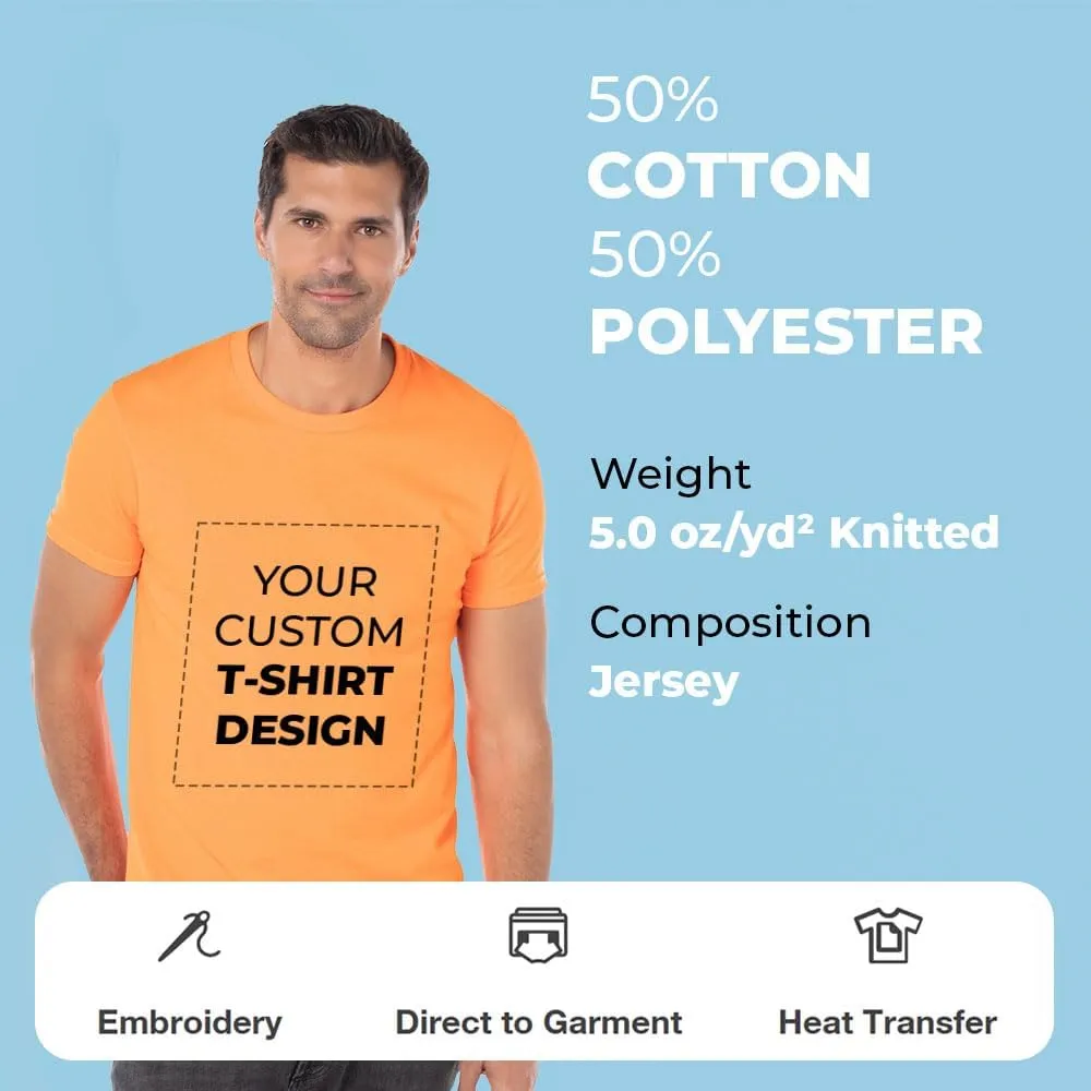 Custom Photo Adult T-Shirt Unisex Short Sleeve Crewneck Polycotton Personalized Customized Gift Shirt with Photo Image Text