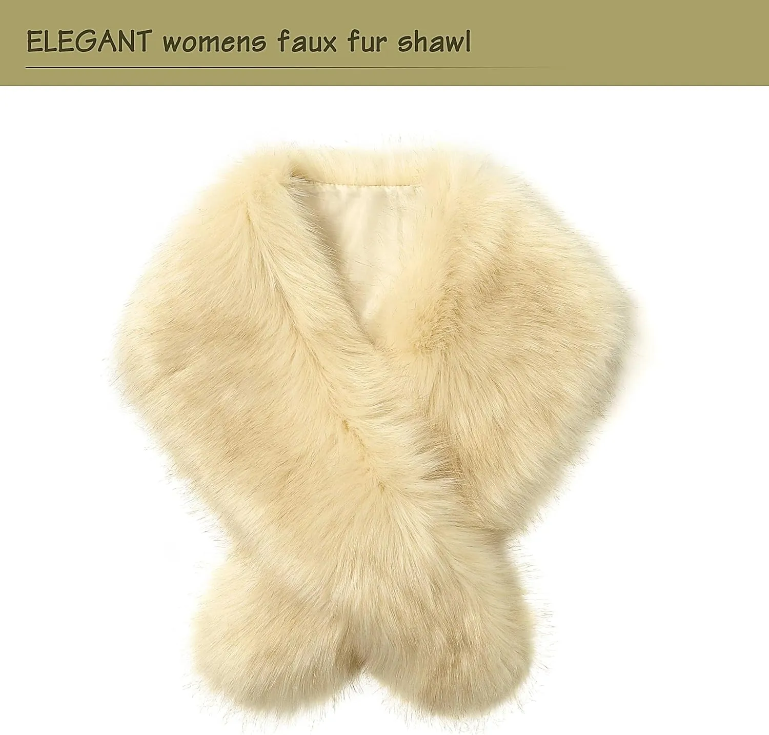 Dikoaina Extra Large Women's Faux Fur Collar for Winter Coat