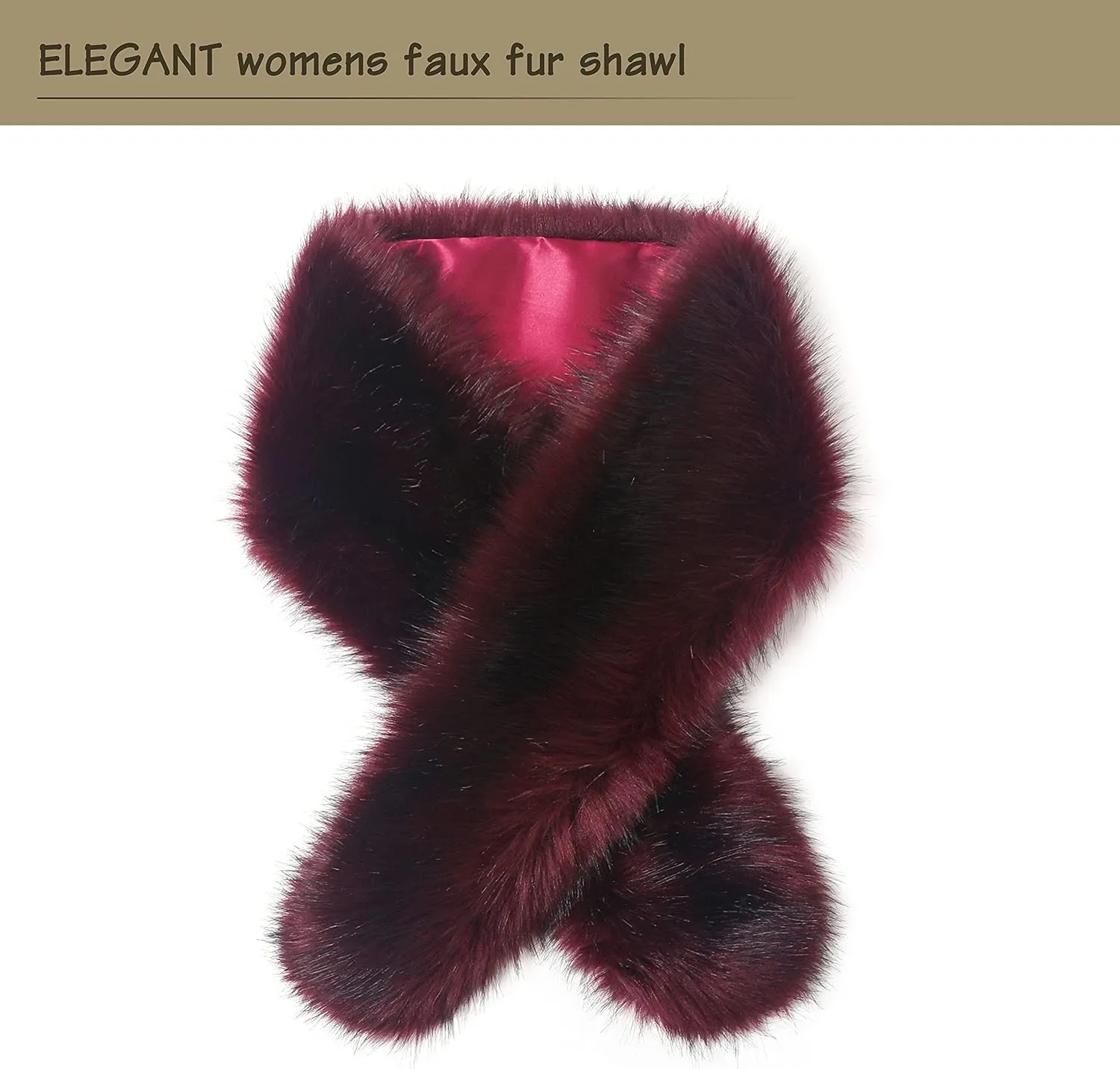 Dikoaina Extra Large Women's Faux Fur Collar for Winter Coat