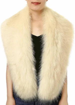 Dikoaina Extra Large Women's Faux Fur Collar for Winter Coat