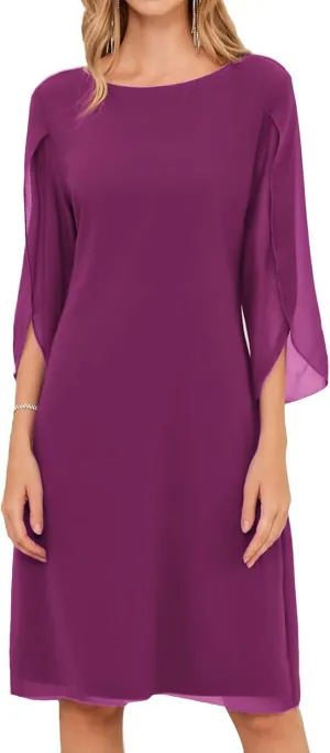 GRACE KARIN Womens Chiffon Dresses Flutter Sleeve Party Wedding Cocktail Dress Size 8-20