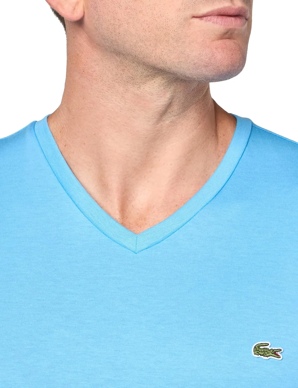 Lacoste Men's Short Sleeve V-Neck Pima Cotton Jersey T-Shirt