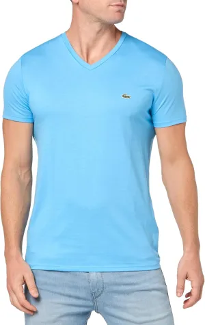 Lacoste Men's Short Sleeve V-Neck Pima Cotton Jersey T-Shirt