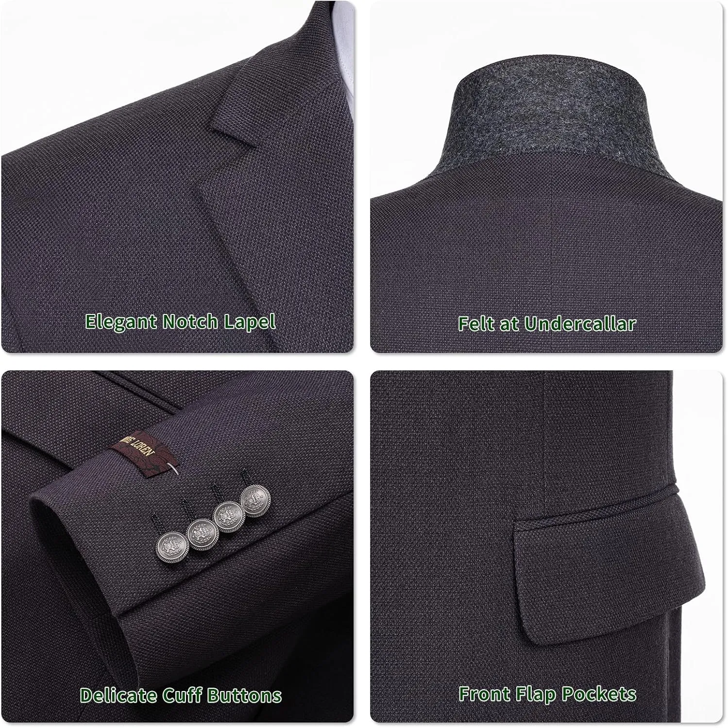 P&L Men's Casual Lightweight Regular Fit Solid Sport Coat Suit Blazer