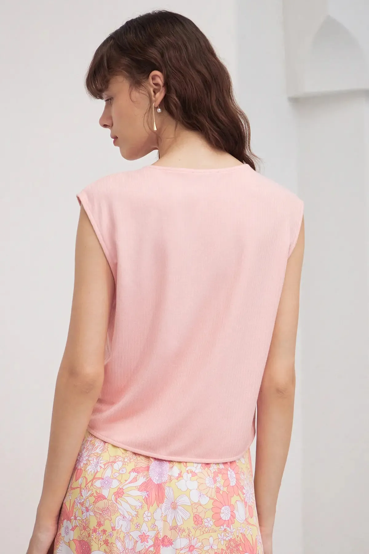 Split Button Front Rib Top