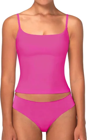 Sunzel Spaghetti Strap Tank Top for Women Double Lined Camisole Square Neck Cami Top Summer Undershirts Going Out Basics