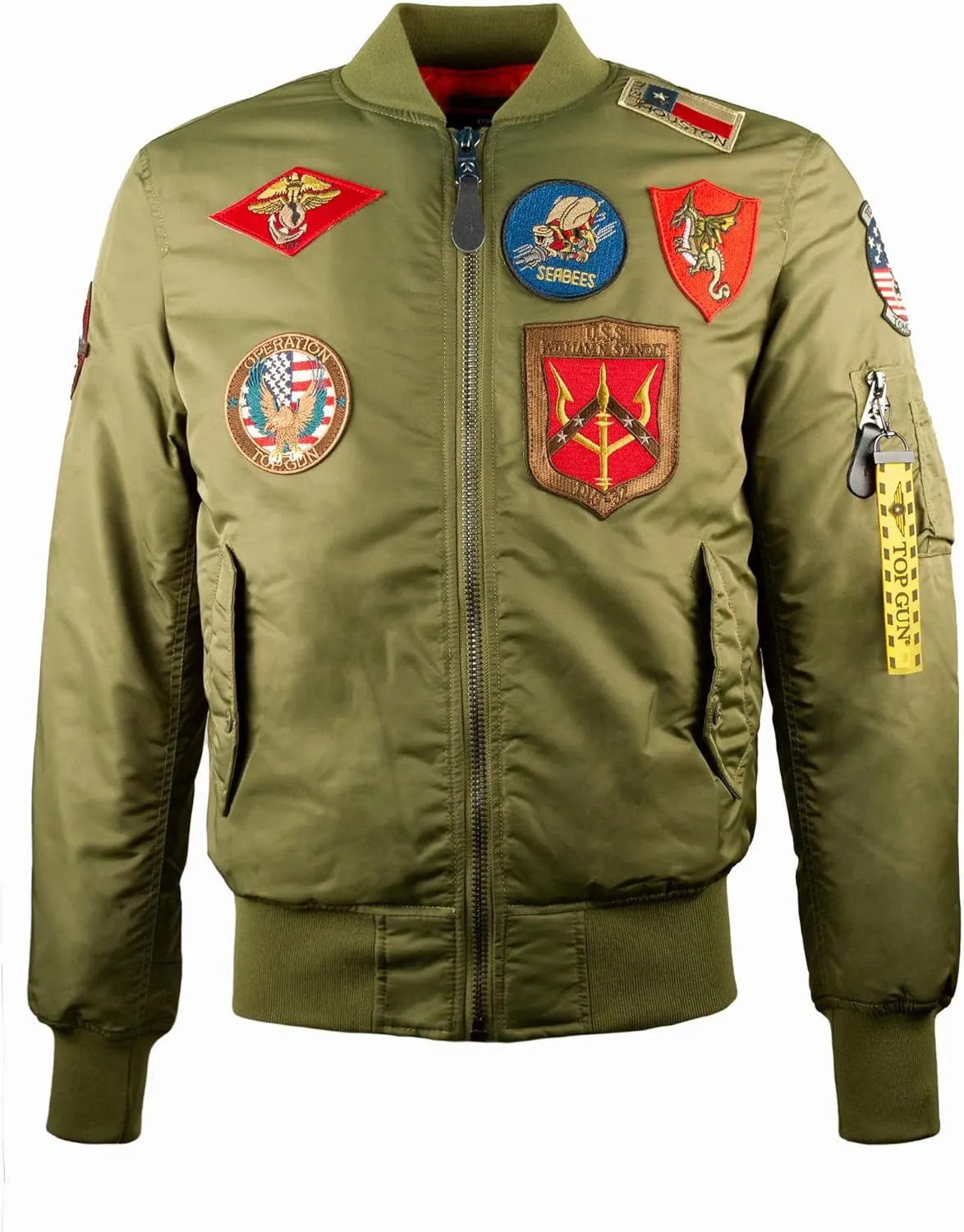 TOP GUN MA-1 Nylon Bomber Jacket with Patches