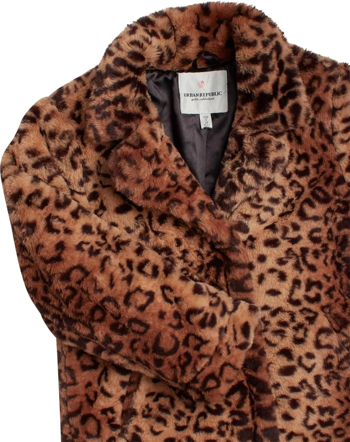 URBAN REPUBLIC Girls' Jacket- Long-Length Plush Faux Fur Teddy Overcoat