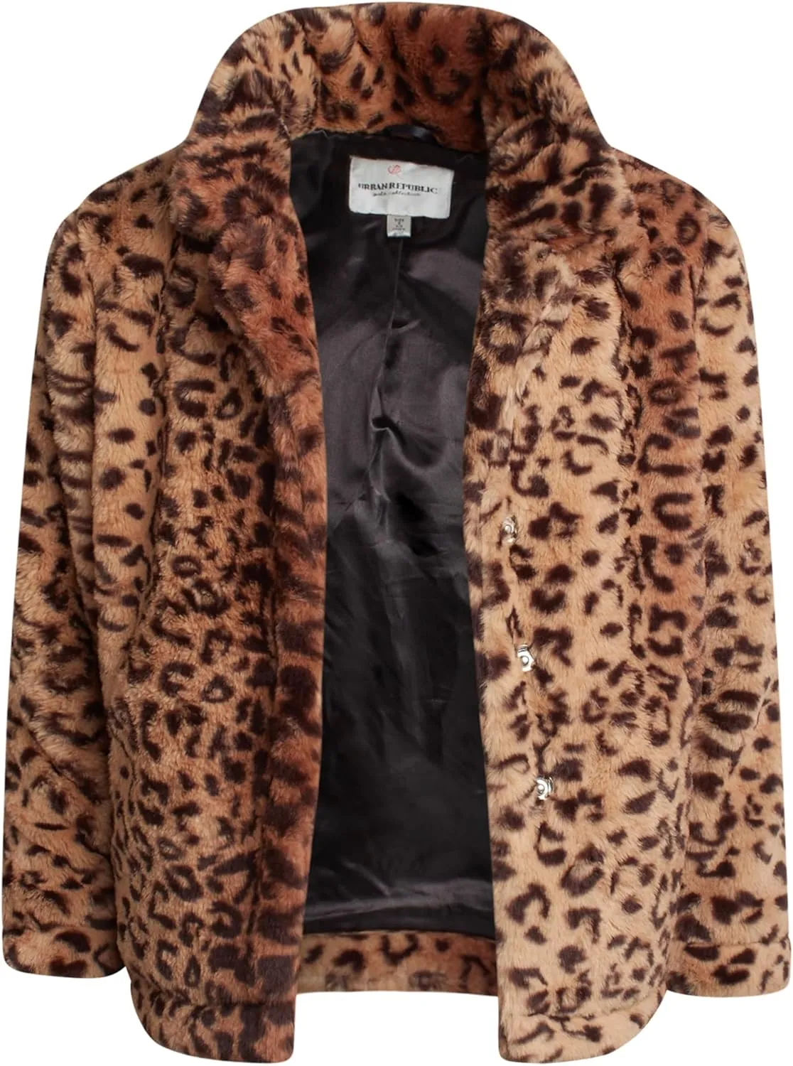URBAN REPUBLIC Girls' Jacket- Long-Length Plush Faux Fur Teddy Overcoat