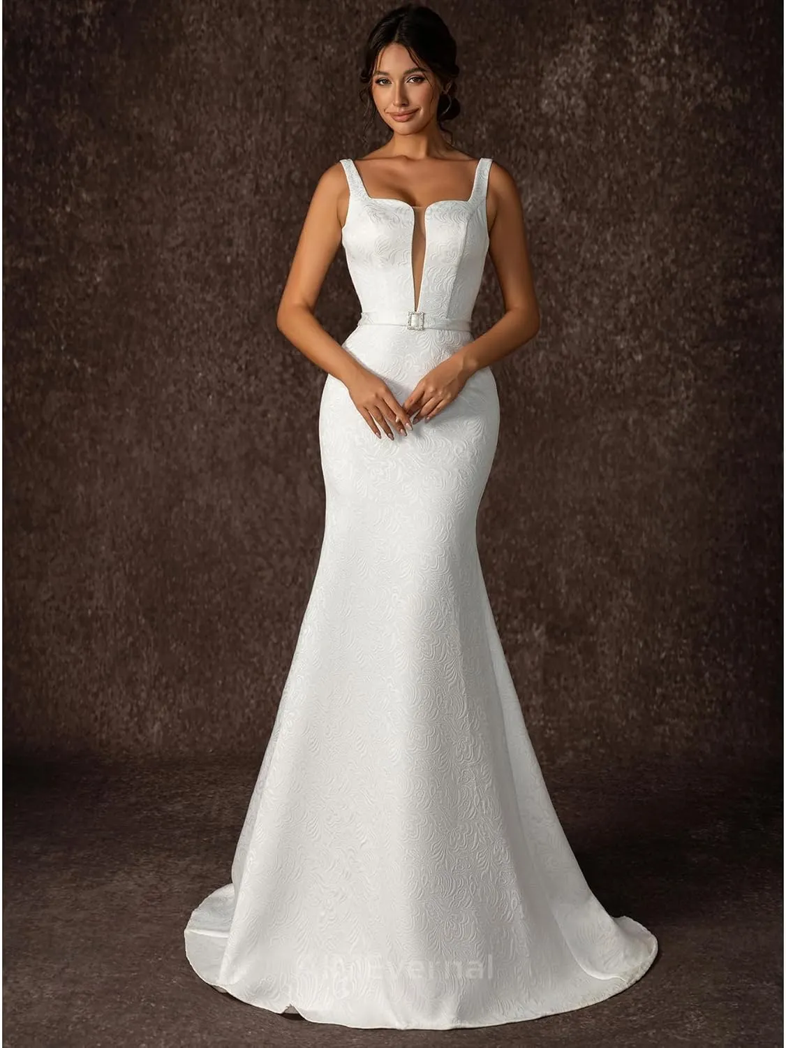 Wedding Dress Elegant Royal Style for Women,Jacquard Dress for Summer Garden Wedding,Lightweight Wedding Bridal Dress