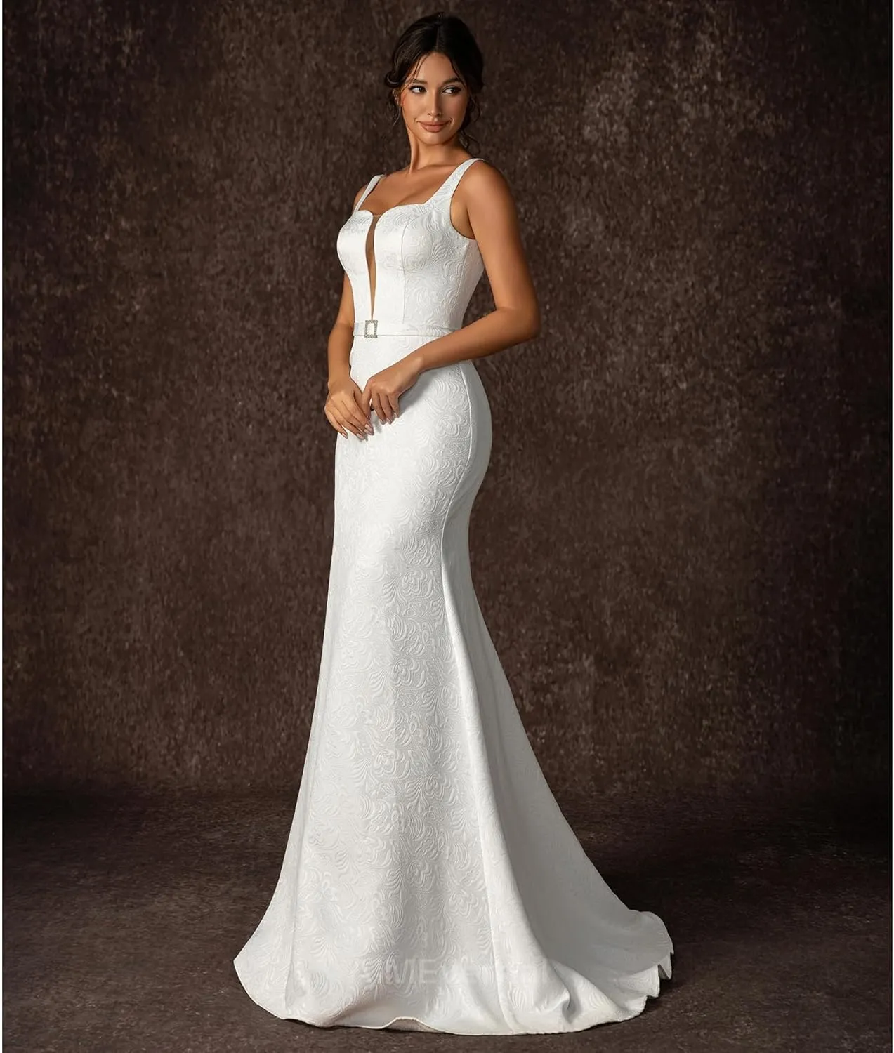 Wedding Dress Elegant Royal Style for Women,Jacquard Dress for Summer Garden Wedding,Lightweight Wedding Bridal Dress