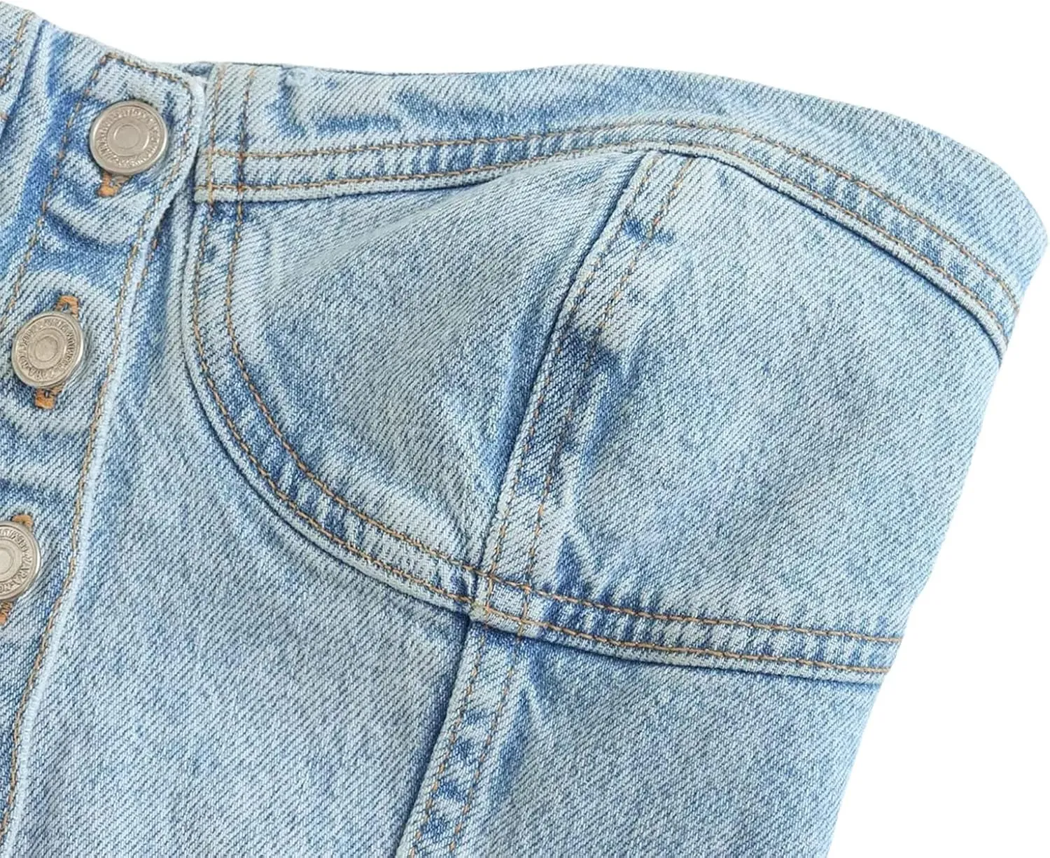 Women's Denim Strapless Crop Top Backless Sleeveless Bandeau Bustier Tops Jeans Corset Top Y2K Aesthetic Tube Tops