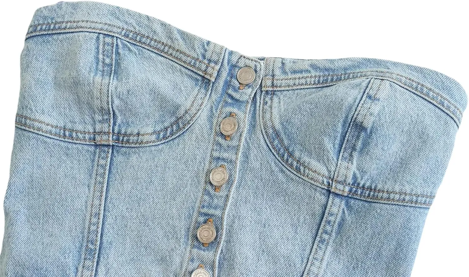 Women's Denim Strapless Crop Top Backless Sleeveless Bandeau Bustier Tops Jeans Corset Top Y2K Aesthetic Tube Tops