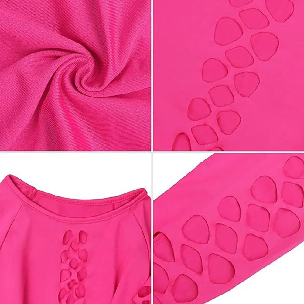 XGOPTS Women Sexy Mesh Nightclub Dress Hollow Out Club Mini Dress Ruched Bodycon Dress Fishnet Long Sleeve Party Dress